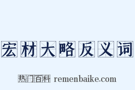 宏材大略反义词是什么意思的图片
